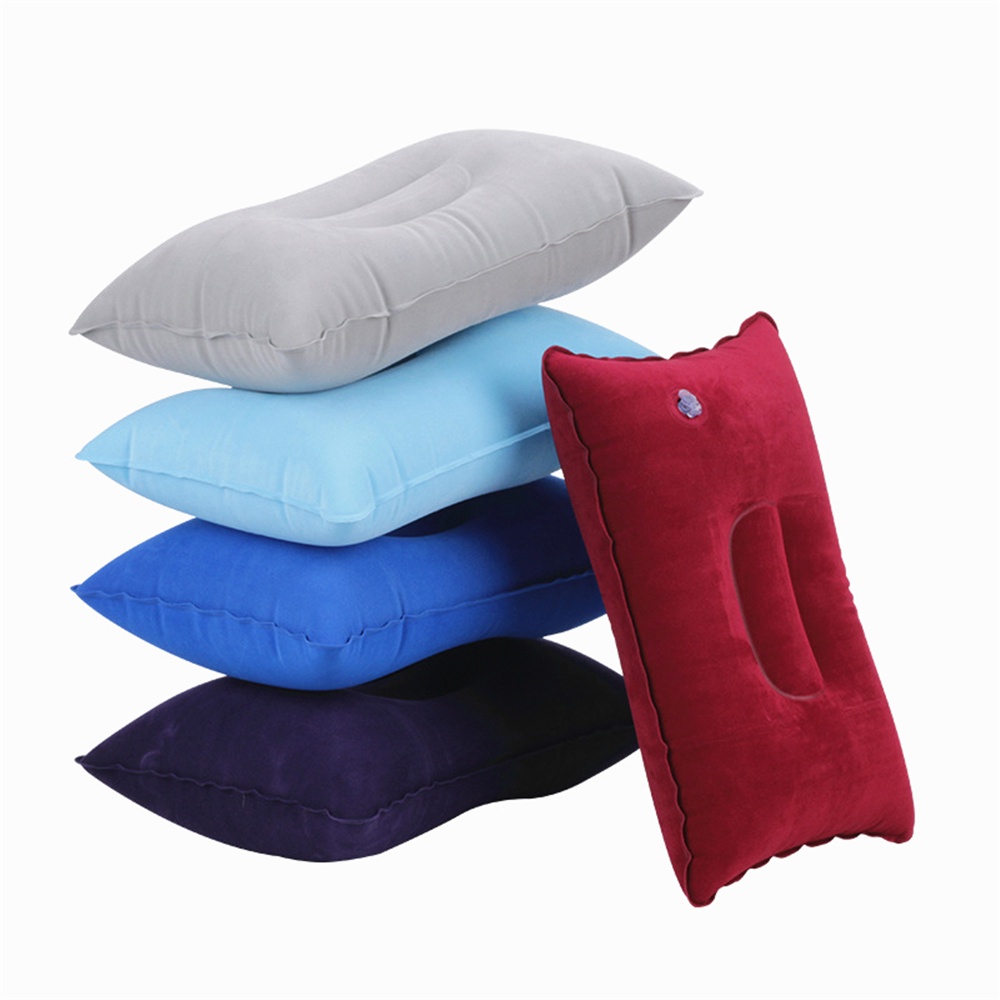 Outdoor Camping Inflatable neck pillow travel  Nap Inflatable Pillow Inflatable Pillow  portable pillow Floor Stall PVC Flocking Inflatable Cushion