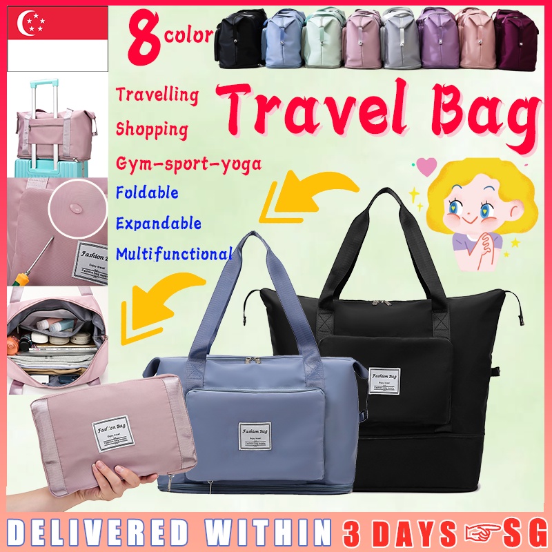 [✅Sg Ready Stock]  8Color Foldable Expandable Travel Bag/ Large Capacity Multi Function Hand Carry Luggage